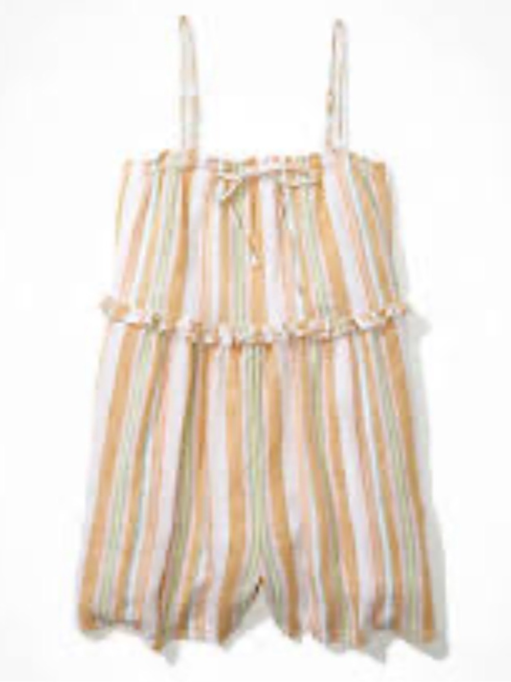 NWT American Eagle Romper XL TALL Striped Linen Blend Sleeveless Pockets Lined